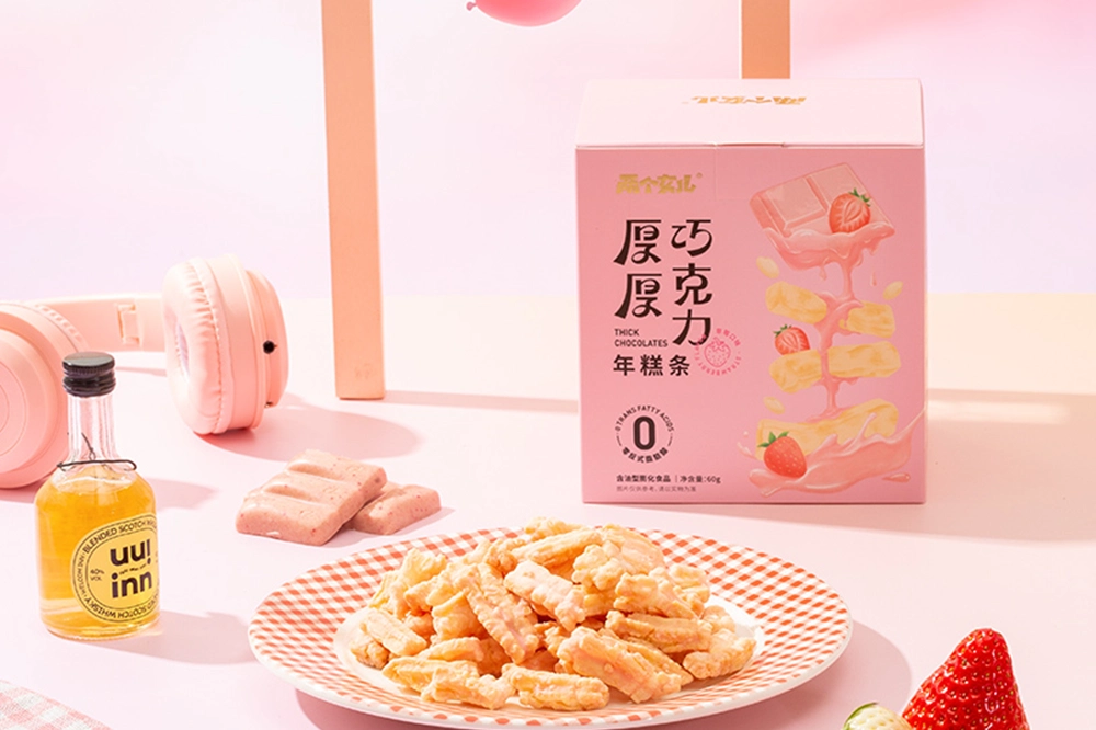 Сладость снова обновлена: полоски рисовых крекеров с клубникой и шоколадом Come Sweet Market горячие, новые продукты ярко сияют